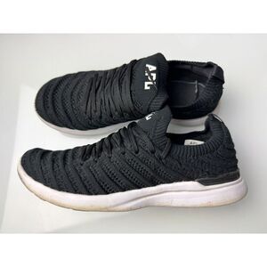 APL TechLoom Wave‎ Women 9 Flaw* Knit Comfort Run Sneaker Slip-on Lace-up Black